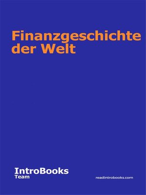 Finanzgeschichte der Welt - ebook
